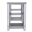 SEI Furniture Wedlyn Mirrored Writing Desk in Brushed Matte Silver