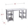 SEI Furniture Wedlyn Mirrored Writing Desk in Brushed Matte Silver
