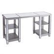 SEI Furniture Wedlyn Mirrored Writing Desk in Brushed Matte Silver