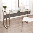 Holly and Martin Haxor Modern Glass Top Writing Desk in Champagne