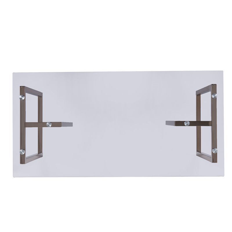 Holly and Martin Haxor Modern Glass Top Writing Desk in Champagne