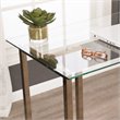 Holly and Martin Haxor Modern Glass Top Writing Desk in Champagne