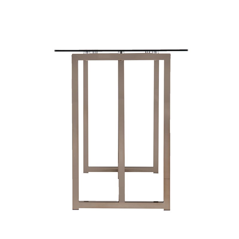 Holly and Martin Haxor Modern Glass Top Writing Desk in Champagne