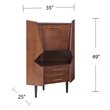 SEI Furniture Larson Mid Century Corner Bar Cabinet in Dark Tobacco