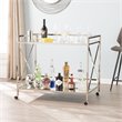 SEI Furniture Maxton Glam Bar Cart in Polished Silver