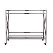 SEI Furniture Maxton Glam Bar Cart in Polished Silver