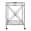 SEI Furniture Maxton Glam Bar Cart in Polished Silver