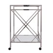 SEI Furniture Maxton Glam Bar Cart in Polished Silver