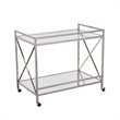 SEI Furniture Maxton Glam Bar Cart in Polished Silver