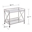 SEI Furniture Maxton Glam Bar Cart in Polished Silver