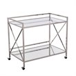 SEI Furniture Maxton Glam Bar Cart in Polished Silver