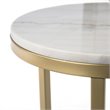 SEI Furniture Garza Ivory Marble Top Side Table in Champagne