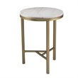 SEI Furniture Garza Ivory Marble Top Side Table in Champagne