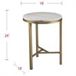 SEI Furniture Garza Ivory Marble Top Side Table in Champagne
