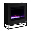 SEI Furniture Frescan Color Changing Electric Fireplace in Black