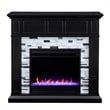 SEI Furniture Drovling Marble Color Changing Electric Fireplace in Black