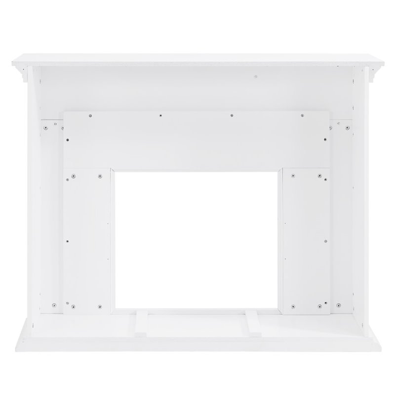 SEI Furniture Torlington Tiled Marble Electric Fireplace in White