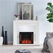 SEI Furniture Stadderly Mirrored Electric Fireplace in White