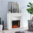 SEI Furniture Stadderly Mirrored Electric Fireplace in White