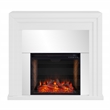 SEI Furniture Stadderly Mirrored Electric Fireplace in White
