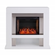 SEI Furniture Lirrington Stainless Steel Electric Fireplace in Gray