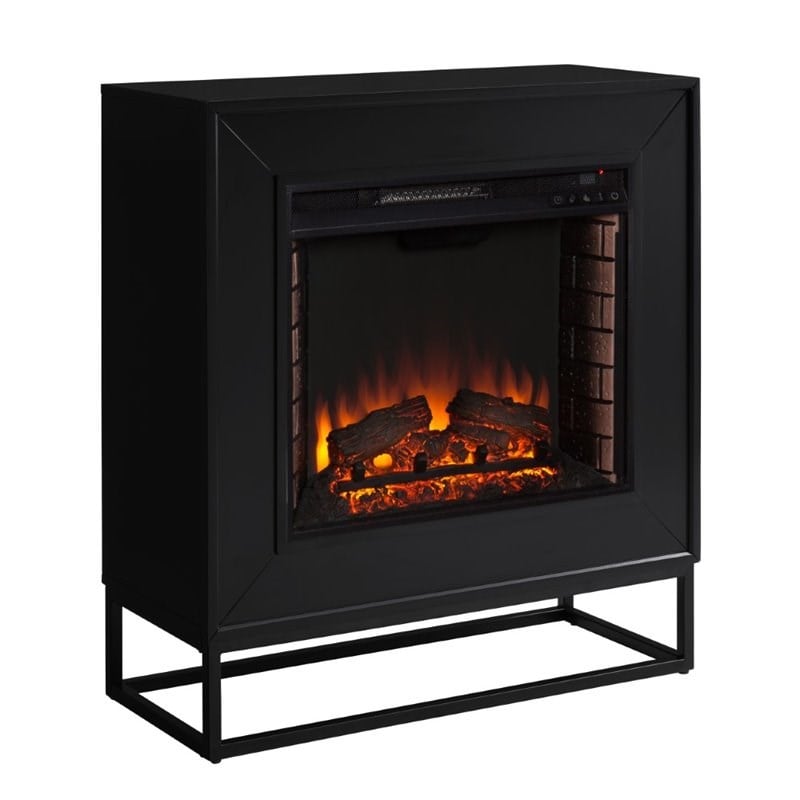 SEI Furniture Frescan Contemporary Electric Fireplace in Black