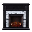 SEI Furniture Drovling Marble Electric Fireplace in Black