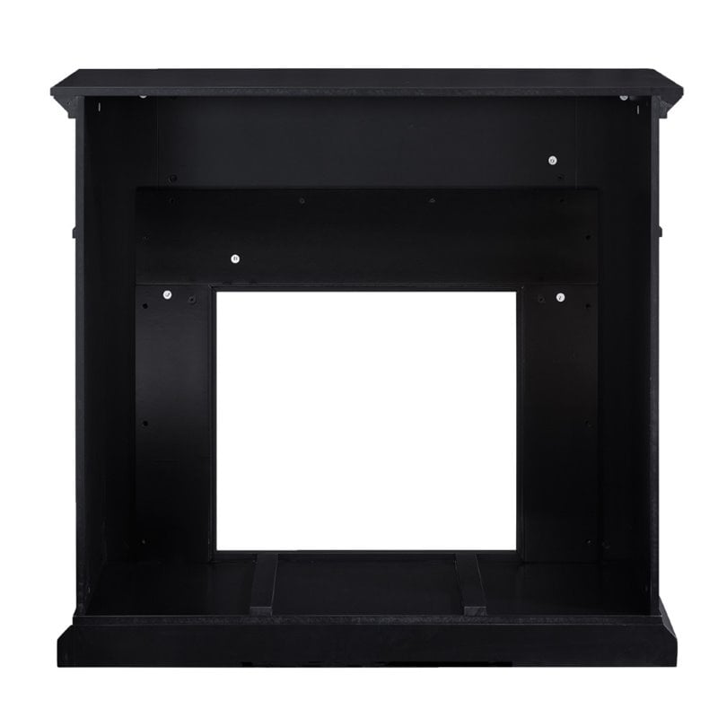 SEI Furniture Drovling Marble Electric Fireplace in Black
