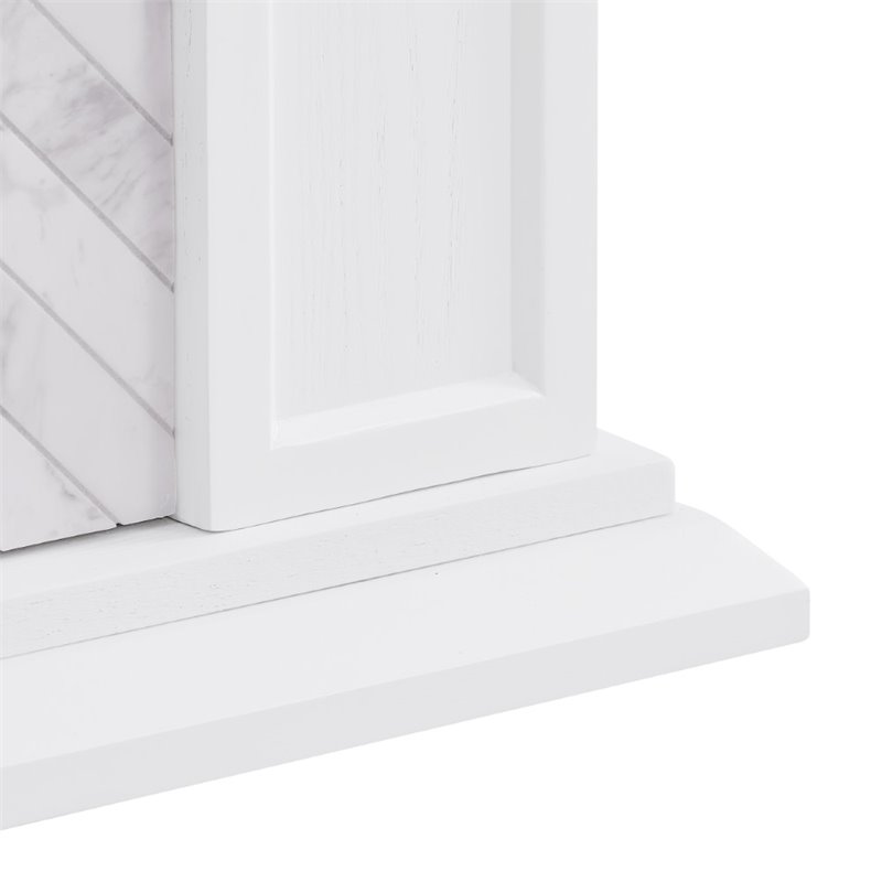 SEI Furniture Torlington Tiled Marble Smart Electric Fireplace in White