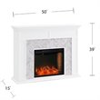 SEI Furniture Torlington Tiled Marble Smart Electric Fireplace in White