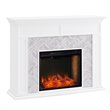 SEI Furniture Torlington Tiled Marble Smart Electric Fireplace in White