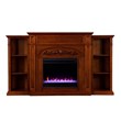 SEI Furniture Chantilly Color Changing Electric Fireplace in Brown