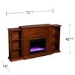 SEI Furniture Chantilly Color Changing Electric Fireplace in Brown