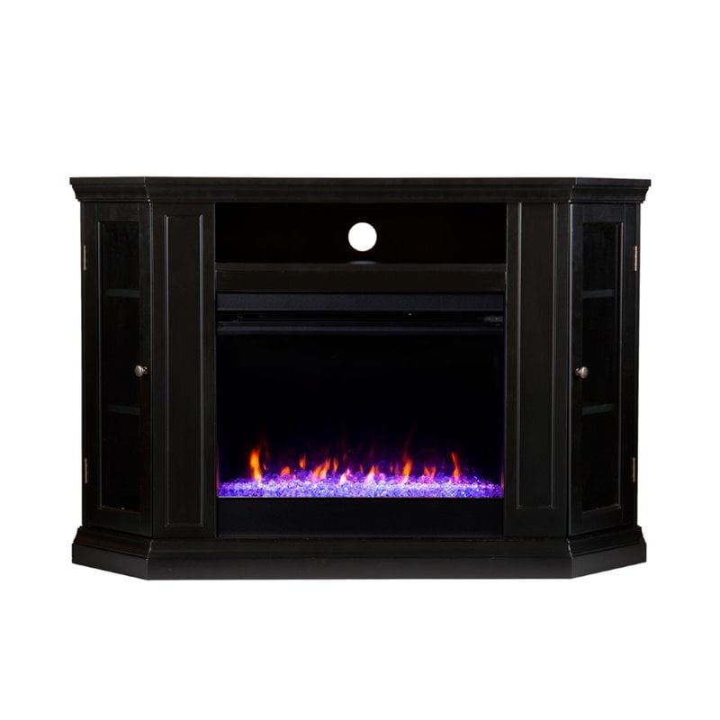 SEI Furniture Claremont Color Changing Electric Fireplace in Black