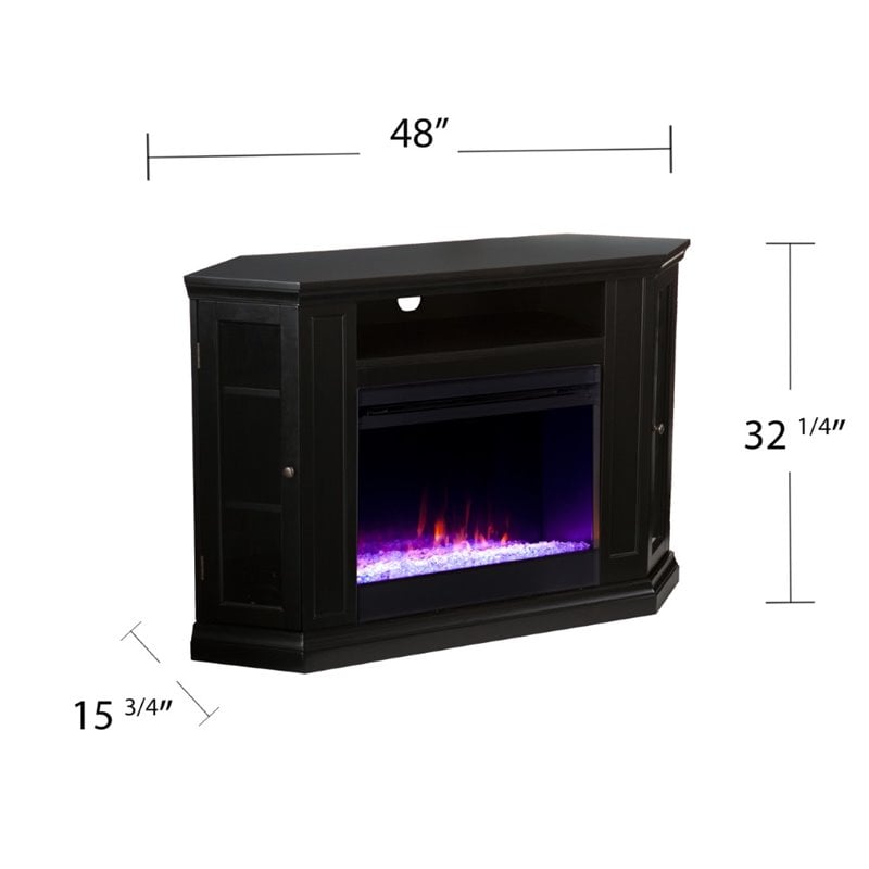 SEI Furniture Claremont Color Changing Electric Fireplace in Black