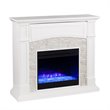 SEI Furniture Seneca Color Changing Electric Fireplace in White