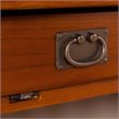 SEI Furniture Wood Corner Computer Desk in Mission Oak with Gun Metal Handles