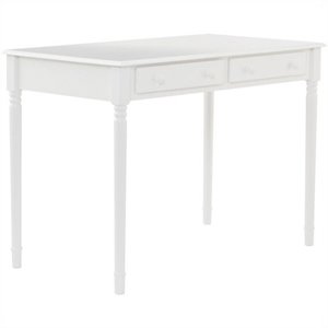 SEI Furniture Wood Writing Computer Desk in Crisp White
