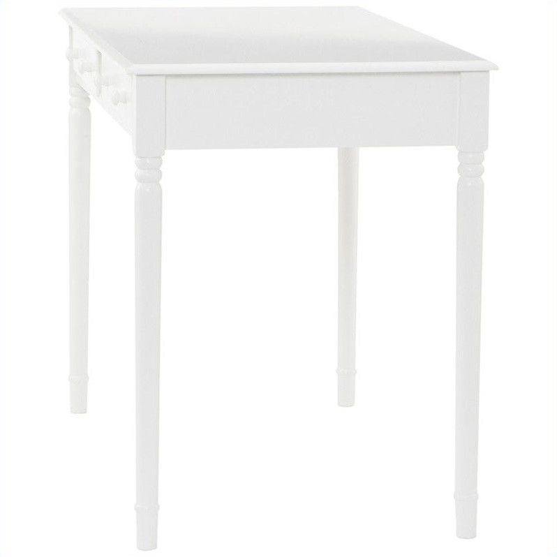 SEI Furniture Wood Writing Computer Desk in Crisp White
