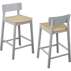 SEI Furniture Claxby 25.5&quot Wooden Counter Stool in Gray (Set of 2)