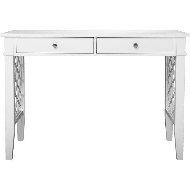 SEI Furniture Glenburg Transitional Wooden Writing Desk in White