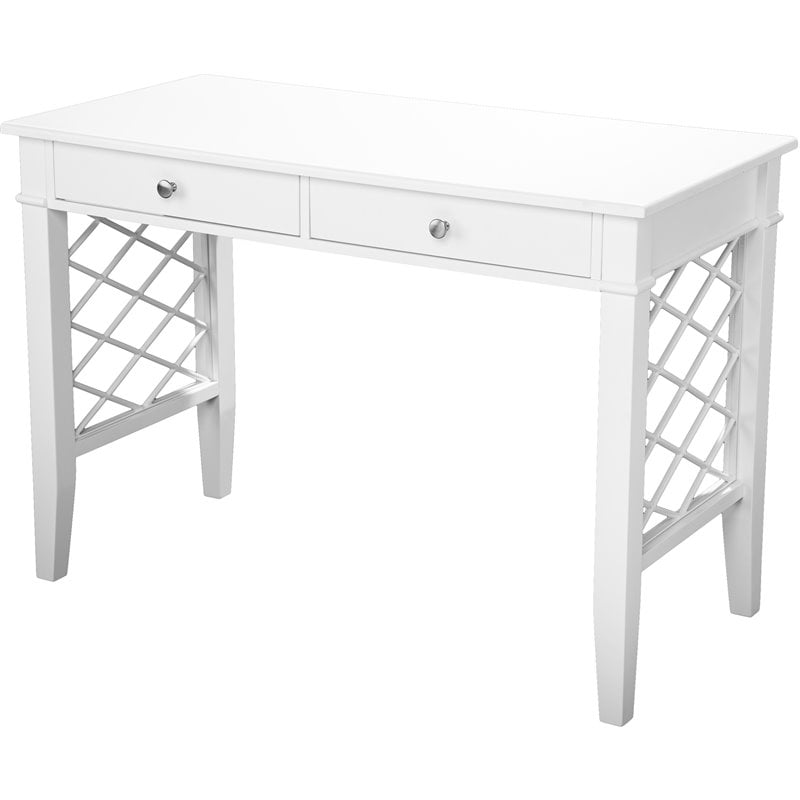 SEI Furniture Glenburg Transitional Wooden Writing Desk in White