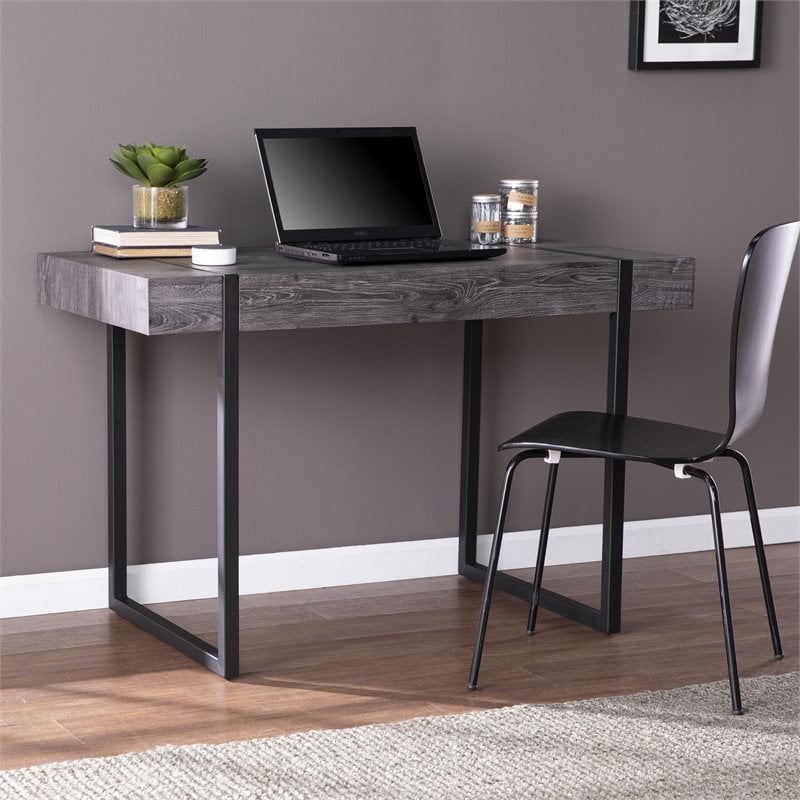 SEI Furniture Harkriven Wooden Small Space Writing Desk in Black
