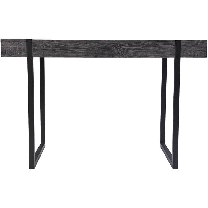 SEI Furniture Harkriven Wooden Small Space Writing Desk in Black
