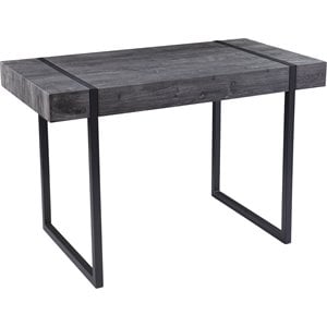 SEI Furniture Harkriven Wooden Small Space Writing Desk in Black
