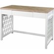 SEI Furniture Wayliff Wooden Writing Desk in Natural and White