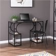 SEI Furniture Tyberton Wooden Writing Desk in Natural and Black