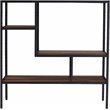 SEI Furniture Mathry Wooden and Metal Bookcase in Natural and Gray