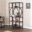SEI Furniture Tyberton 5 Tier Metal Bookcase in Natural and Black