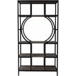 SEI Furniture Tyberton 5 Tier Metal Bookcase in Natural and Black